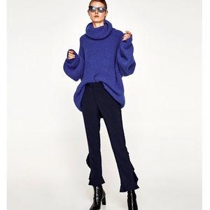 NWOT | Zara Ruffled Flounce Ankle Trouser